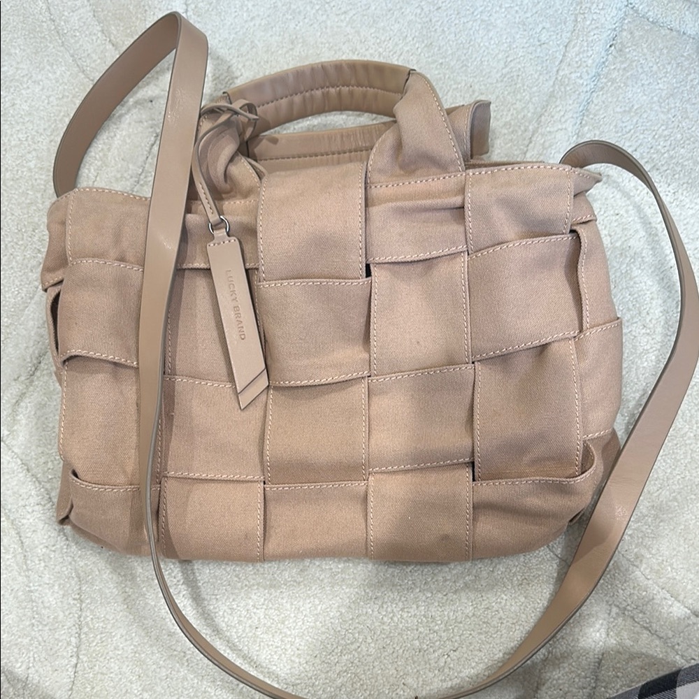 Lucky Brand Woven Beige Crossbody Bag